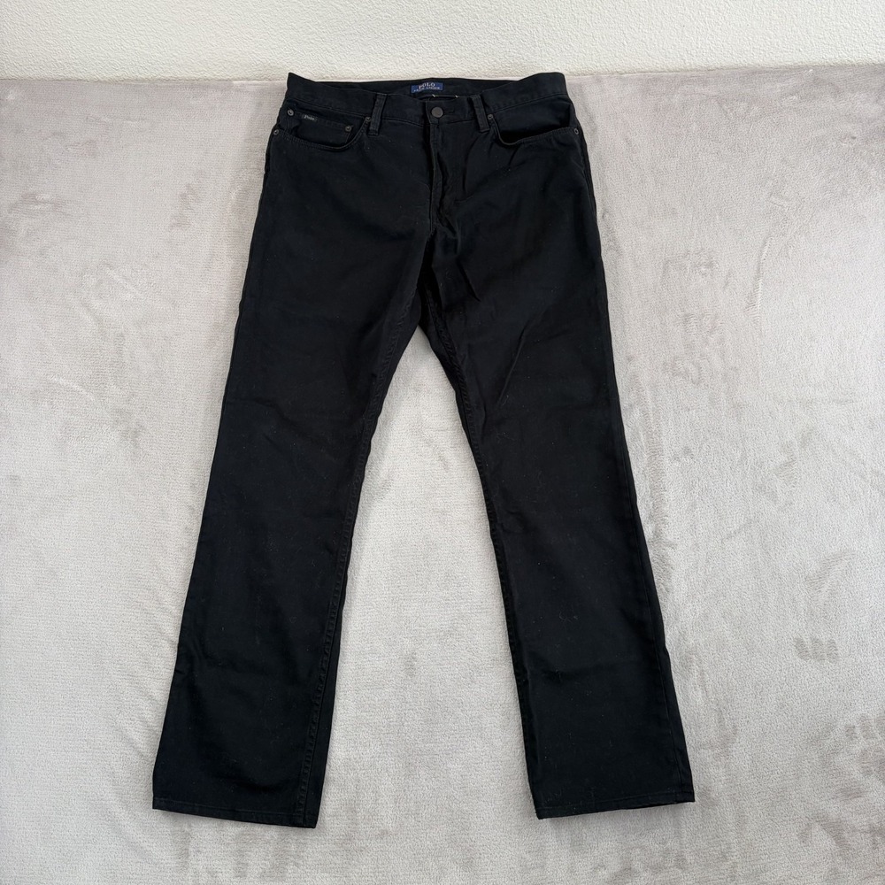 Polo‎ Ralph Lauren 5 Pocket Straight Leg Pants in Black Men 34x32 Stretch Preppy
